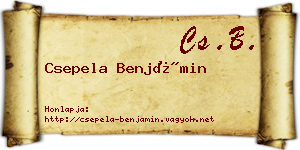 Csepela Benjámin névjegykártya